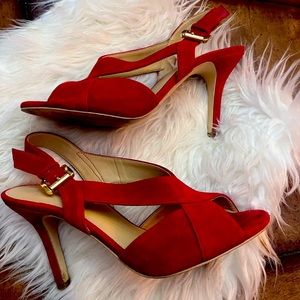 Red Michael kors open toe sandal